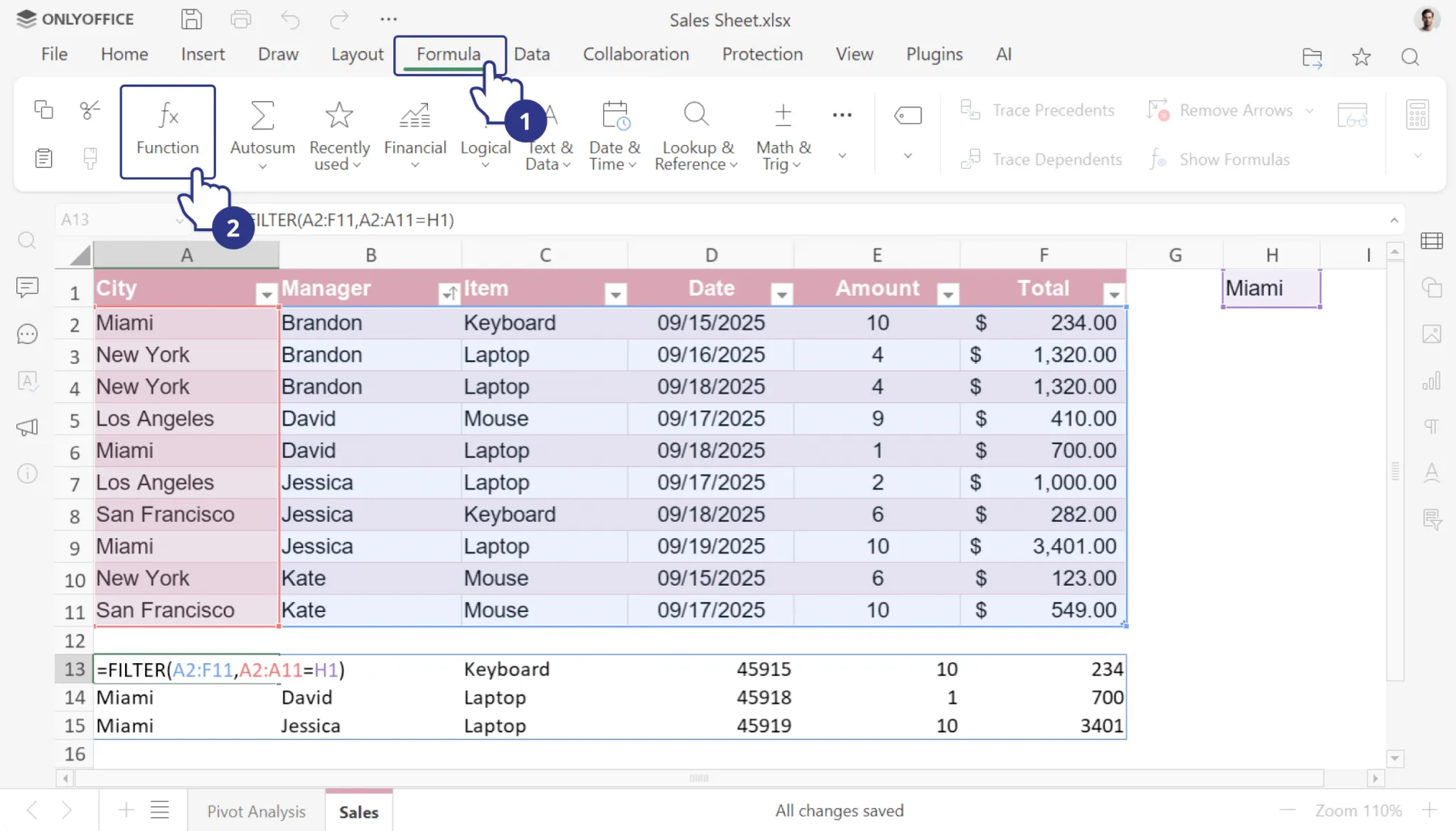 Dynamische Arrays: Formeln mit automatischem Spilling