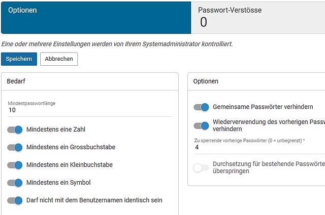 Passwortanforderung
