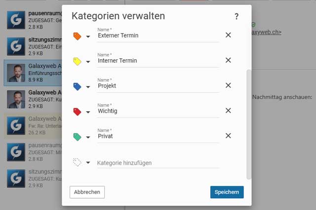Kategorien / Tags verwalten