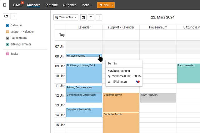 Kalender Terminplanansicht